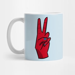 Red Peace Hand Mug